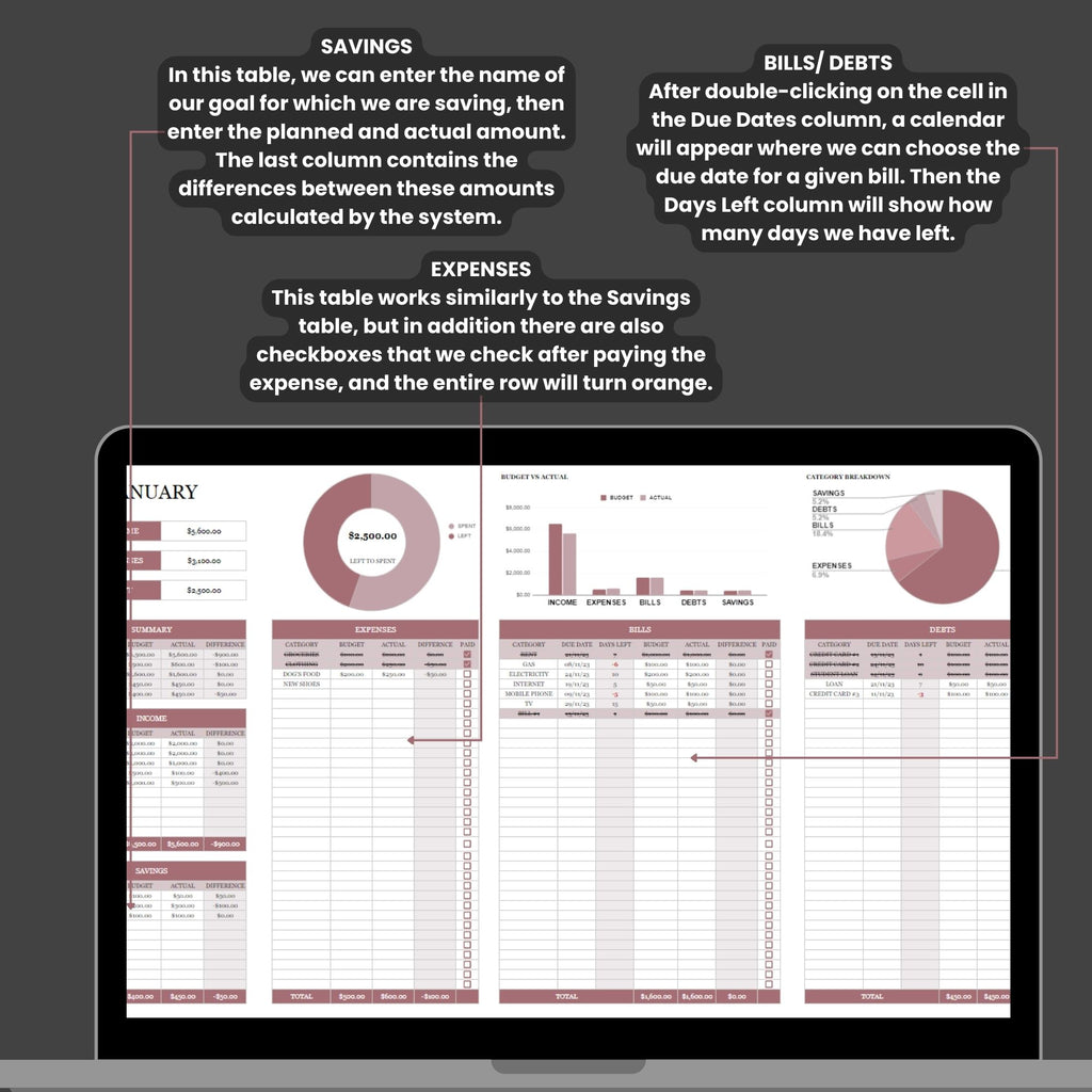Annual finance tracker