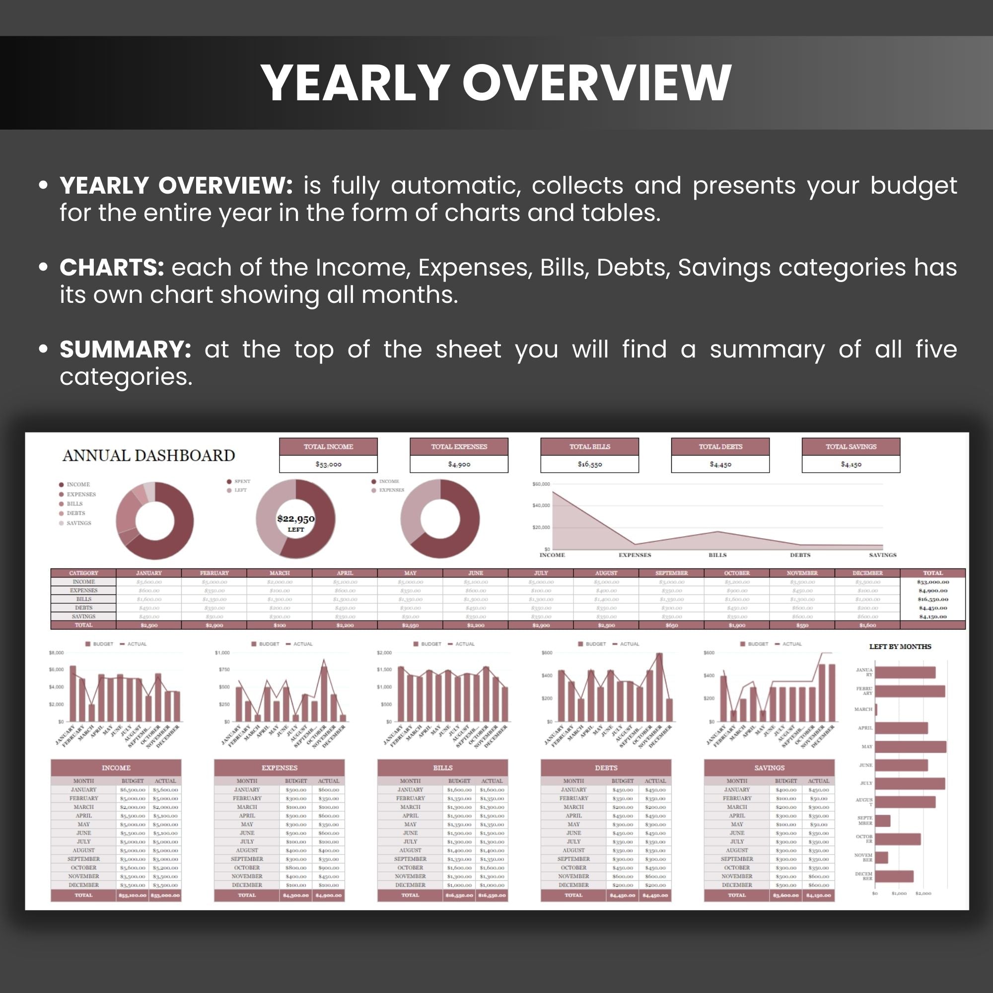 Annual finance tracker