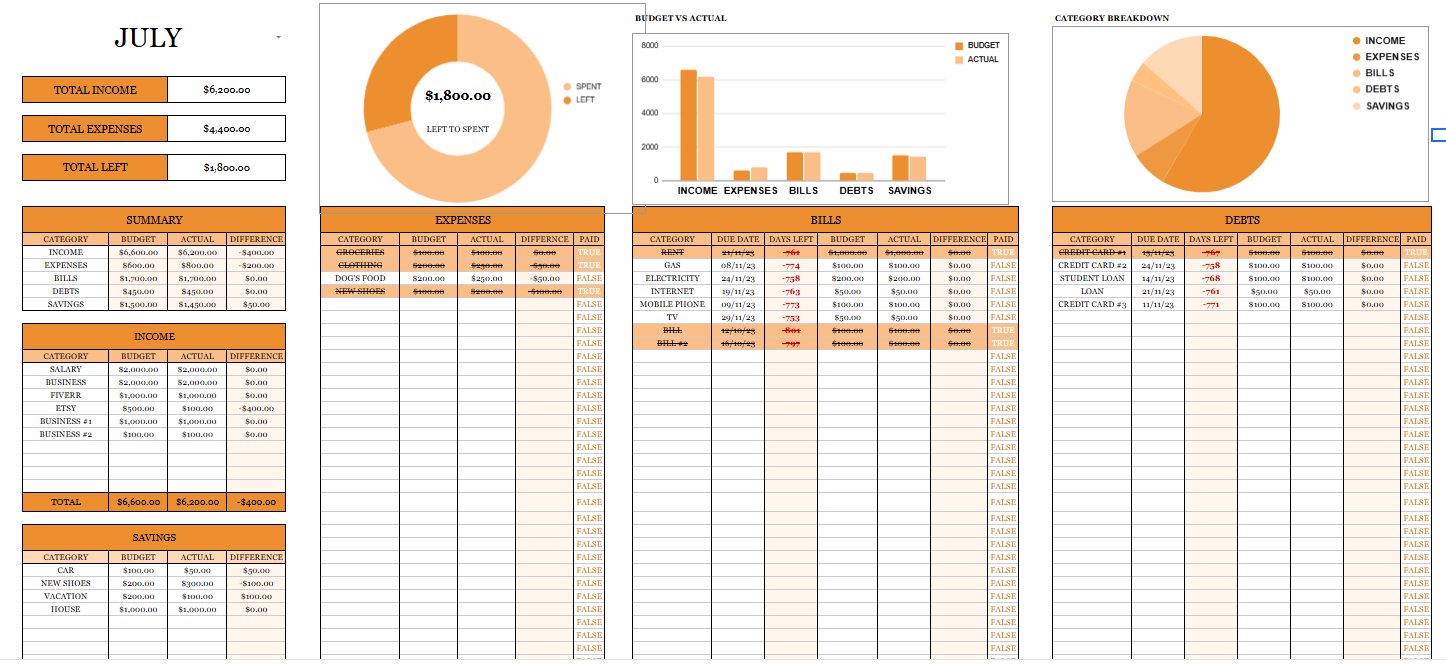 Monthly Budget Planner